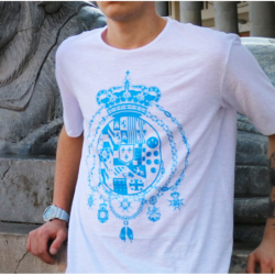 2Sicilies, white t-shirt with Two Sicilies crest | Tattà