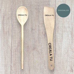 Personalised Pair of Wooden Spoons with Name/Logo