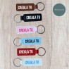 Personalised leather keyring with name