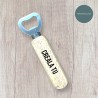 Wooden-handle bottle opener with name