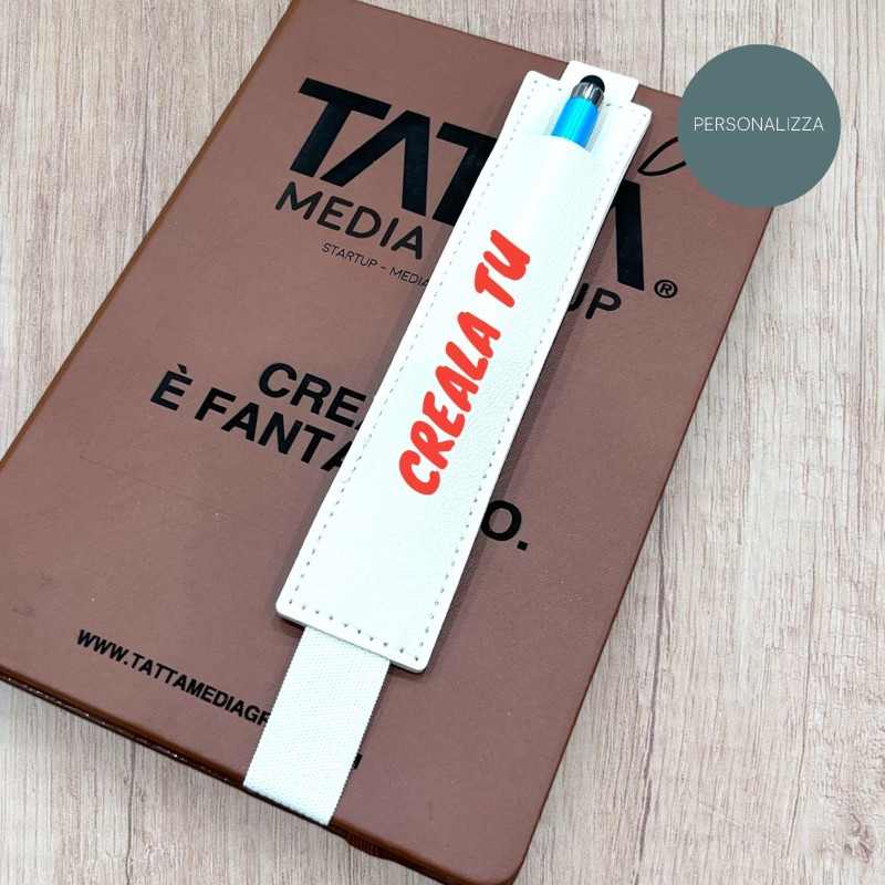 Personalised pencil case with elastic band and name