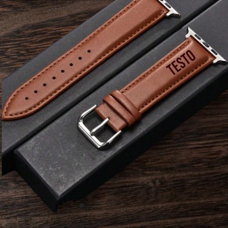 Personalised Brown Strap for Apple Watch 42/44/45/49mm