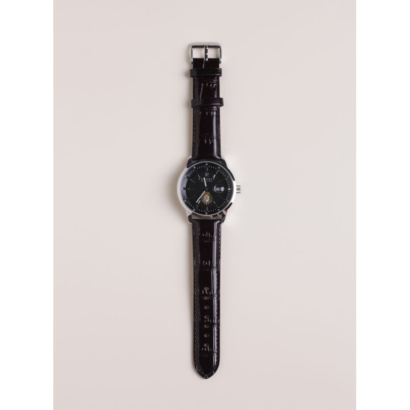 Argenio Orologio Argenio Napoli nero stemma Borbone cinturino in pelle