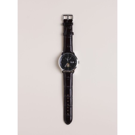 Argenio Orologio Argenio Napoli nero stemma Borbone cinturino in pelle