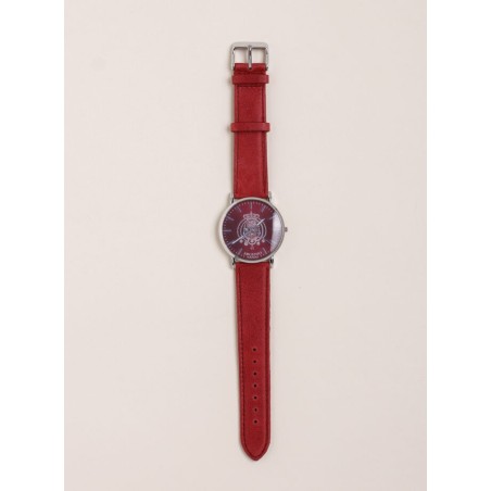 Argenio Orologio Argenio Napoli ultrapiatto rosso Stemma cinturino in pelle