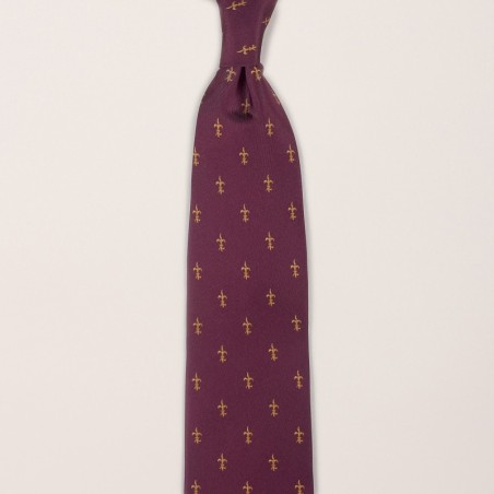 Cravatta seta bordeaux Argenio Napoli gigli oro