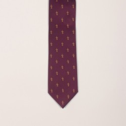Cravatta seta bordeaux Argenio Napoli gigli oro