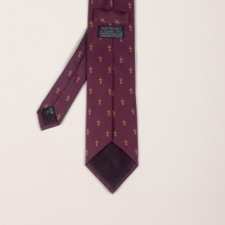 Cravatta seta bordeaux Argenio Napoli gigli oro
