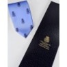 Cravatta seta celeste Argenio Napoli Stemmi Regno due Sicilie blu