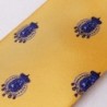 Cravatta seta gialla Argenio Napoli stemmi Regno due Sicilie blu