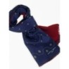 Sciarpa seta blu lana bordeaux Argenio Napoli gigli Borbonici