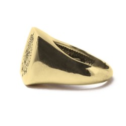 Anello Argenio Napoli Uomo Chevalier Stemma in argento placcato oro