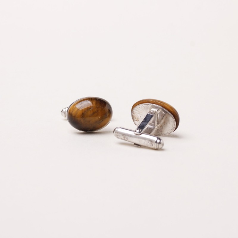 Gemelli in argento e Occhio di tigre