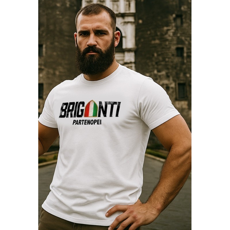 Briganti Partenopei White, T-Shirt Unisex Tshirt bianca Briganti Partenopei White, T-Shirt Unisex Tshirt bianca