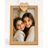 Wooden heart photo frame with name or phrase