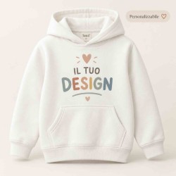 Felpa bambinoe bambina con cappuccio personalizzabile