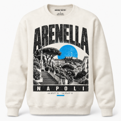 Felpa girocollo crema Arenella Napoli, collezione Quarters 2026 di Napoli Tattà®