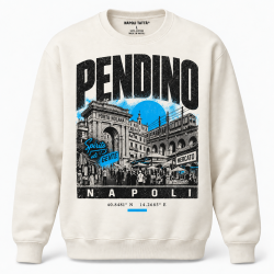 Felpa girocollo crema Pendino Napoli, collezione Quarters 2026 di Napoli Tattà®