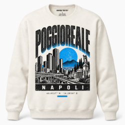 Felpa girocollo crema Poggioreale Napoli, collezione Quarters 2026 di Napoli Tattà®