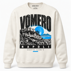 Felpa girocollo crema Vomero Napoli, collezione Quarters 2026 di Napoli Tattà®