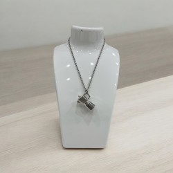 Stainless steel necklace with moka