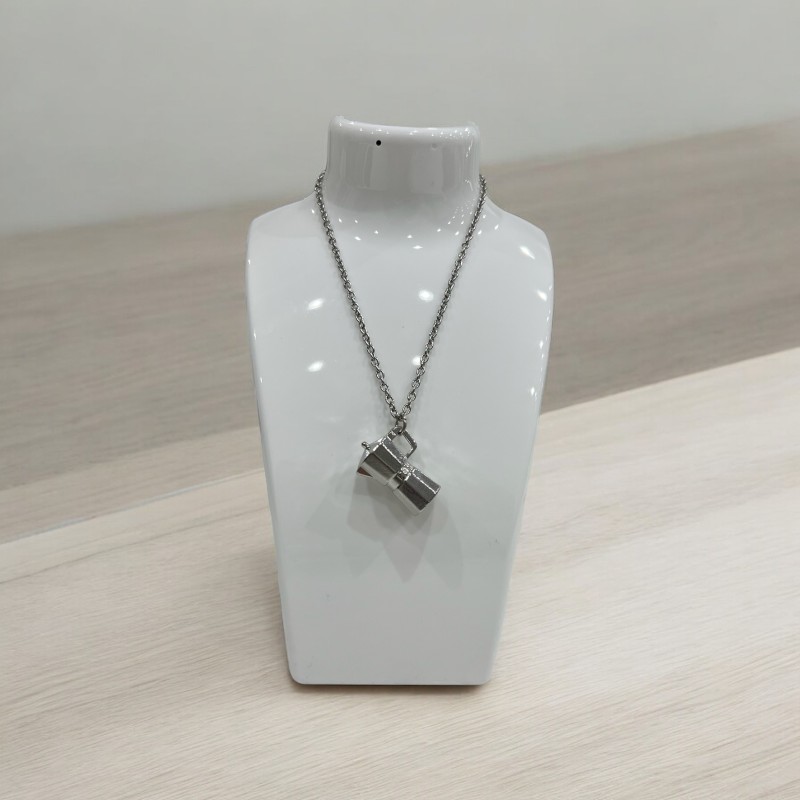 Stainless steel necklace with moka