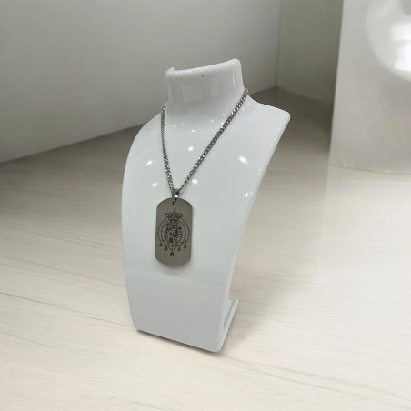 Collana in acciaio inossidabile con placchetta Regno delle Due Sicilie